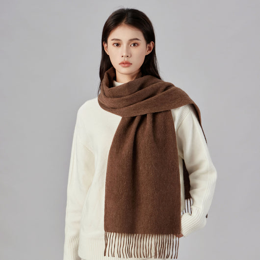 Bufanda de Lana Premium Gruesa para Invierno - Colores Sólidos Versátiles