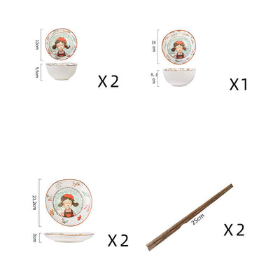 Juego de Platos para Arroz de Cerámica con Diseño de Cuento de Hadas - Image 30