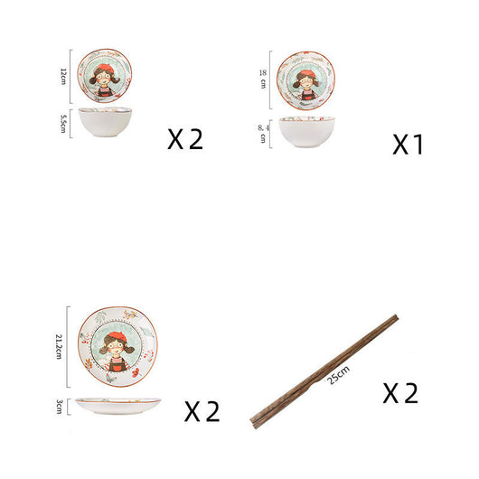 Juego de Platos para Arroz de Cerámica con Diseño de Cuento de Hadas - Image 30