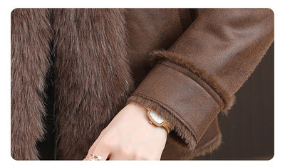 Abrigo Corto para Mujer con Cuello de Piel - Elegancia Invernal - Image 29