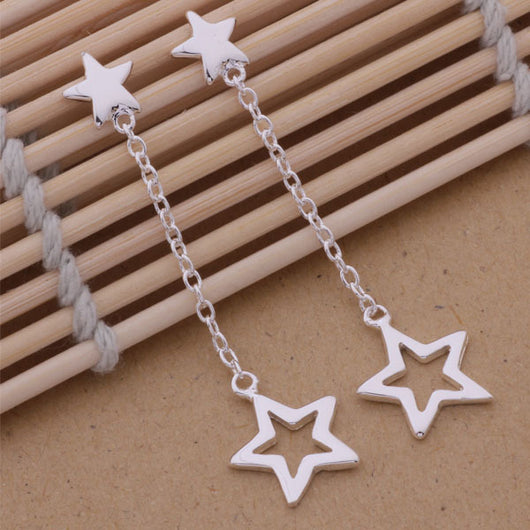 Conjunto de Joyería Plateada: Pulsera, Collar y Aretes Estrella - Image 11
