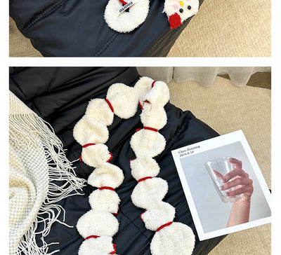 Bufanda Navideña de Mujer Tejida a Mano con Diseño de Muñeco de Nieve - Image 33
