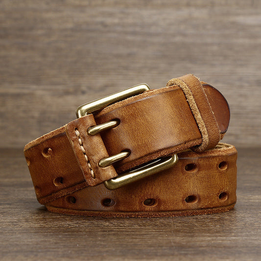 Cinturón Casual Retro de Cuero Vacuno Premium con Hebilla Magnética