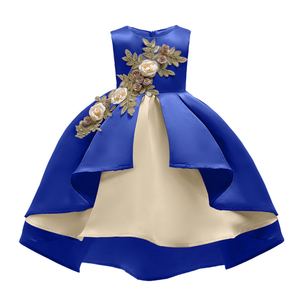 Vestido Princesa Niña con Falda y Chaleco Bordado