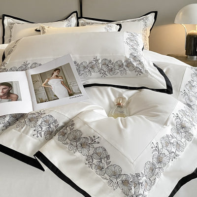 Juego de Cama 4 Piezas Algodón Pima 120 Hilos con Bordado Elegante - Image 2