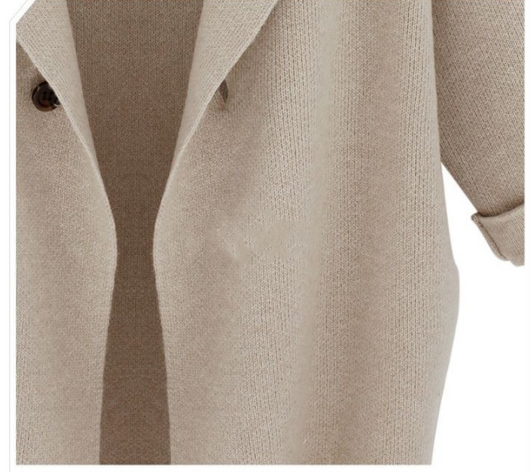 Chaqueta Tejida con Cuello de Solapa - Largo Medio para Mujer - Image 11