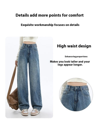 Pantalones Vaqueros de Cintura Alta y Pierna Ancha para Mujer - Diseño Versátil para Primavera y Otoño - Image 12