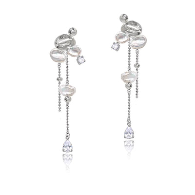 Aretes Barrocos de Perla Cultivada con Borla Larga - Image 8