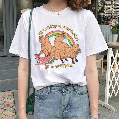 Playera Vintage Capibara para Mujer - Diseño Cartoon Adorable - Image 17