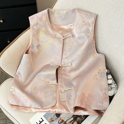 Chaleco Elegante Estilo Chino con Botones de Rana para Mujer