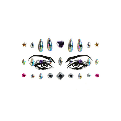 Adhesivos Faciales de Diamante de Resina Acrílica Verde con Cristales Brillantes - Image 18