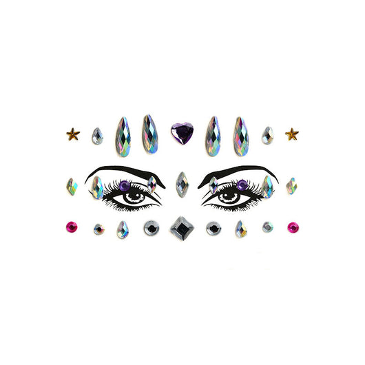Adhesivos Faciales de Diamante de Resina Acrílica Verde con Cristales Brillantes - Image 18