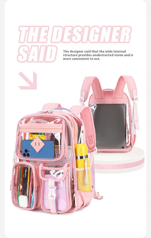 Mochila Escolar Transparente Impermeable para Primaria y Secundaria - Image 24