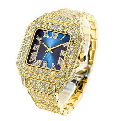 Reloj Hip Hop Cuadrado con Diamantes Completos para Hombre - Image 7