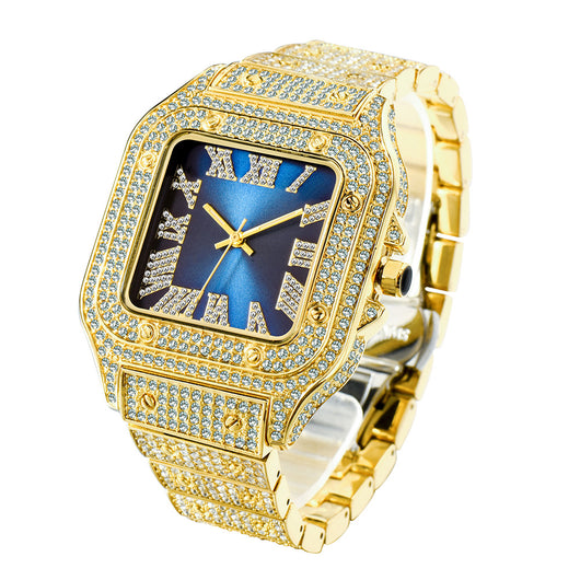 Reloj Hip Hop Cuadrado con Diamantes Completos para Hombre - Image 7