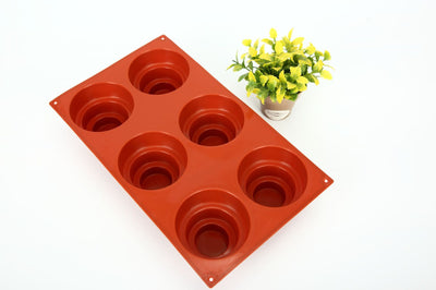 Molde de Silicona Redondo de 3 Capas y 6 Orificios para Pasteles
