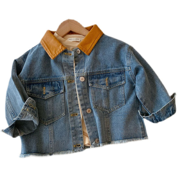 Chaqueta de Mezclilla Infantil Unisex con Detalles de Costura