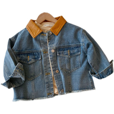 Chaqueta de Mezclilla Infantil Unisex con Detalles de Costura
