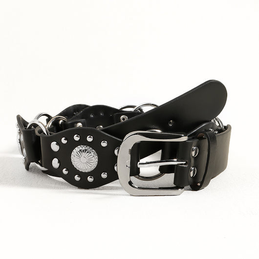 Cinturón Vintage Unisex con Hebilla de Metal Remachado - Estilo Punk Hip Hop - Image 21