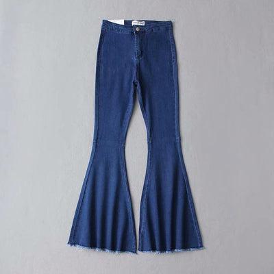 Pantalones Denim Acampanados Cintura Alta