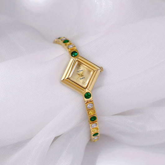 Reloj de Bolsillo Mujer Lujo Degradado Diamante Verde Primavera - Image 21