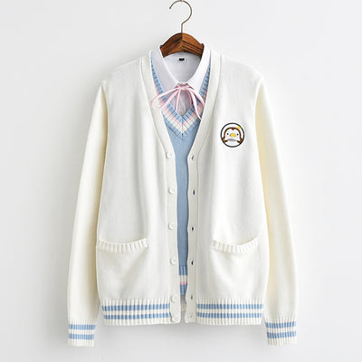 Sudadera Universitaria Pingüino Bordado Estilo Japonés Hermana Suave - Image 2