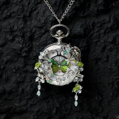 Reloj de Bolsillo Animado Mariposas Turquesa y Verde para Pareja - Edición Graduación - Image 6