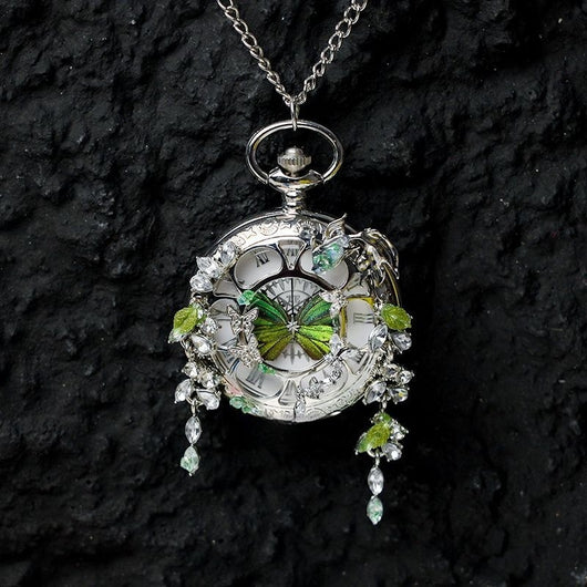 Reloj de Bolsillo Animado Mariposas Turquesa y Verde para Pareja - Edición Graduación - Image 6