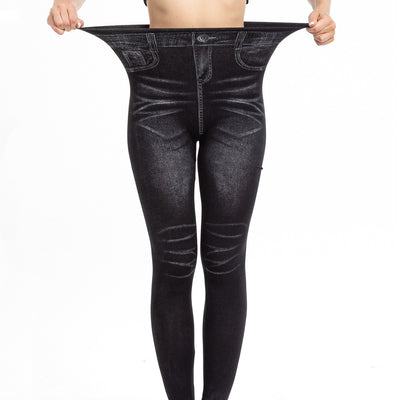 Leggings de Mezclilla Estampados con Pliegues - Comodidad y Estilo - Image 22