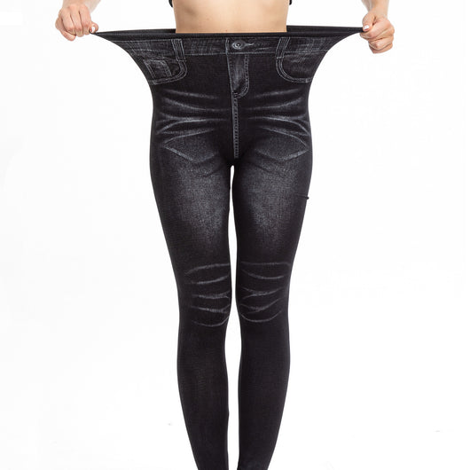 Leggings de Mezclilla Estampados con Pliegues - Comodidad y Estilo - Image 22