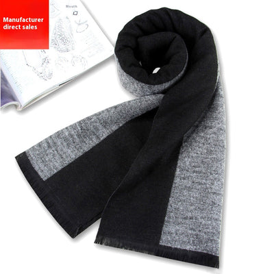 Bufanda Ejecutiva de Cachemira Rayada para Hombre Invierno - Image 2
