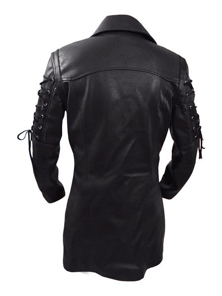 Chaqueta de Cuero para Motociclista Tallas Grandes Estilo Europeo y Americano