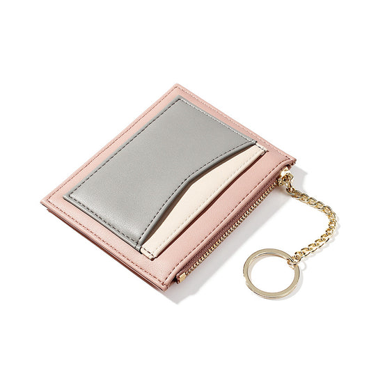 Billetera Mosaico Compacta con Múltiples Compartimentos y Llavero