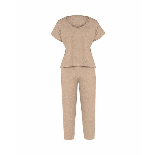 Conjunto Casual de 2 Piezas: Top Corto Manga Corta y Pantalón Capri - Image 4