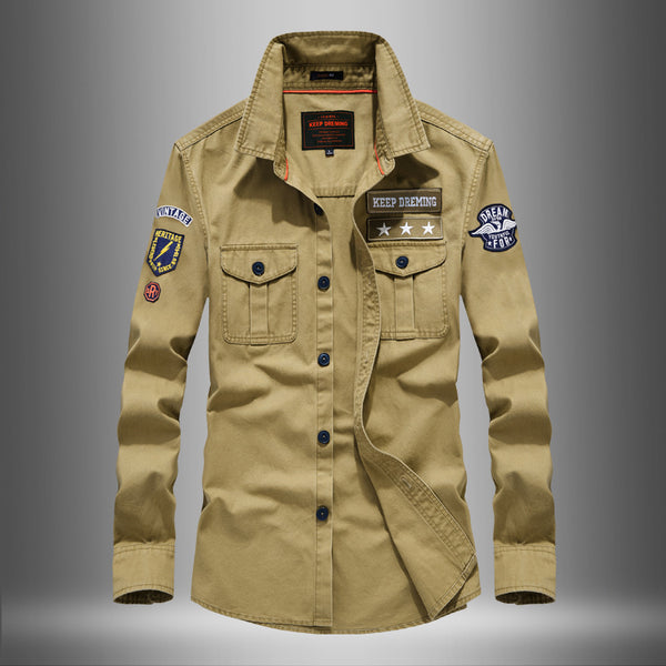 Camisa Militar de Trabajo en Algodón Premium