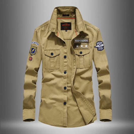 Camisa Militar de Trabajo en Algodón Premium