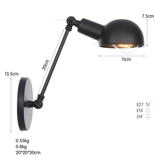 Lámpara de Pared Industrial de Hierro Forjado con Brazo Extensible para Restaurante y Bar - Image 2