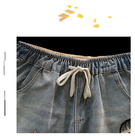 Shorts Vintage de Cintura Elástica con Bordados y Pierna Ancha - Image 8
