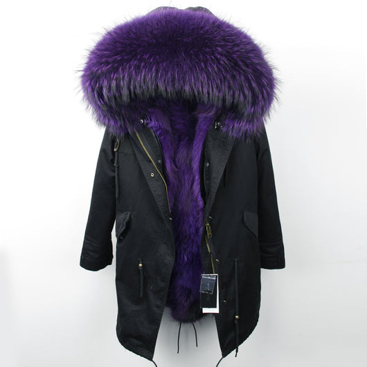 Abrigo Parka con Cuello de Piel de Mapache Oversized - Image 6