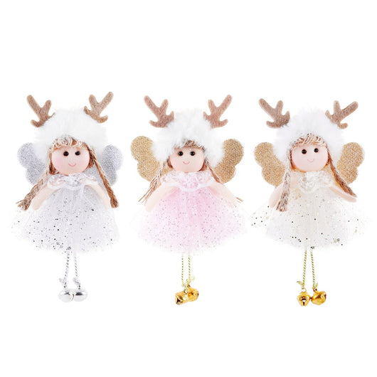 Adorno Navideño Ángel con Alas de Lentejuelas y Astas - Image 3