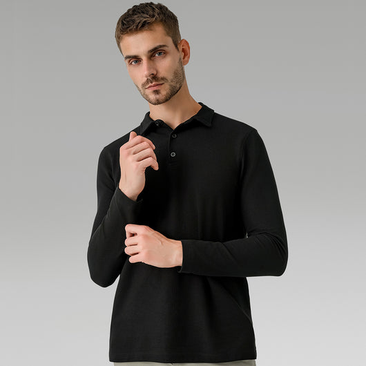 Polo Deportivo Manga Larga Transpirable Secado Rápido para Hombre - Image 2