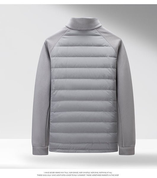 Chaqueta Acolchada de Plumón Ligera y Cálida con Cuello Alzado y Parches - Image 22