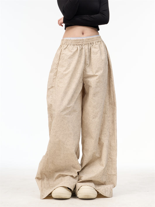Pantalones Anchos Retro Estilo Americano con Cintura Ajustable y Encaje - Image 12