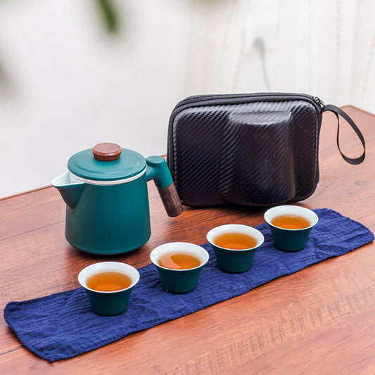 Juego de Té Kung Fu Portátil en Cerámica para Viajeros - Image 2