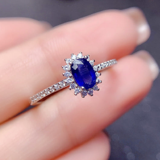 Anillo de Zafiro Natural Plata S925 para Mujer - Image 9