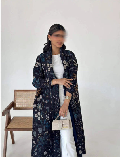 Cardigan Chal Estampado con Pliegues para Mujer - Image 7