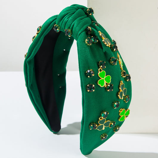 Diadema Trébol Verde con Cristales - Accesorio para el Cabello Elegante - Image 7
