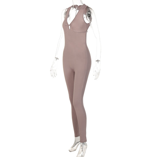 Jumpsuit Deportivo Mujer Escote V Espalda Descubierta Ajustado - Image 16