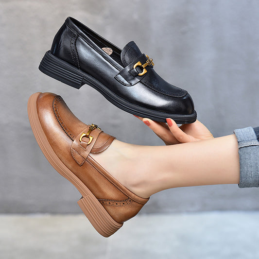 Mocasines de Cuero para Mujer con Hebilla Metálica - Image 2