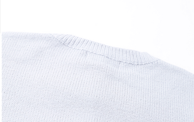 Cardigan Tejido Suave Azul Leche con Bordado - Abrigo Cálido para Mujer - Image 9